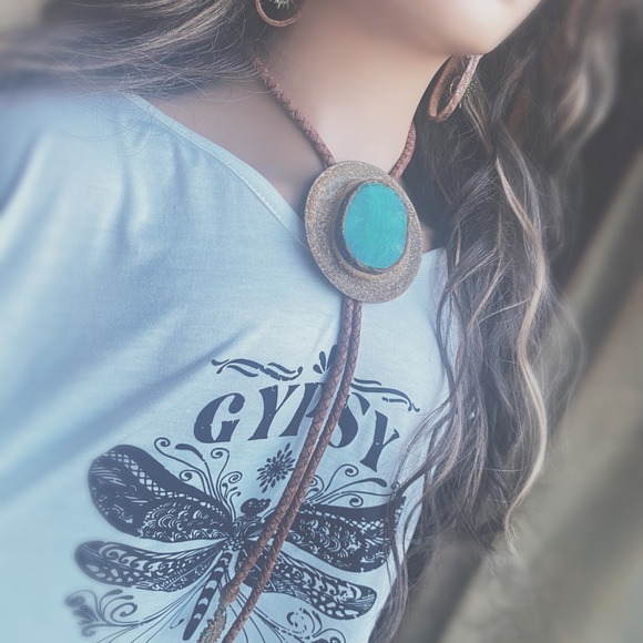 Necklace Fire Agate Bolo Two Piece - Picture 9 of 14